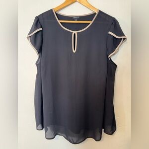 Torrid Black Blouse with Cream Accents